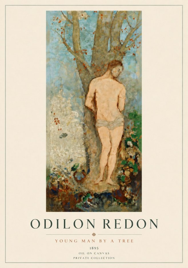 Odilon Redon Young Man by a Tree No5 - Poster