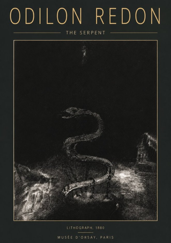 Odilon Redon The Serpent No6 - Poster