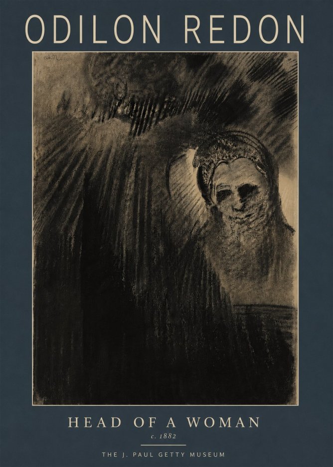 Odilon Redon Head of a Woman No5 - Poster