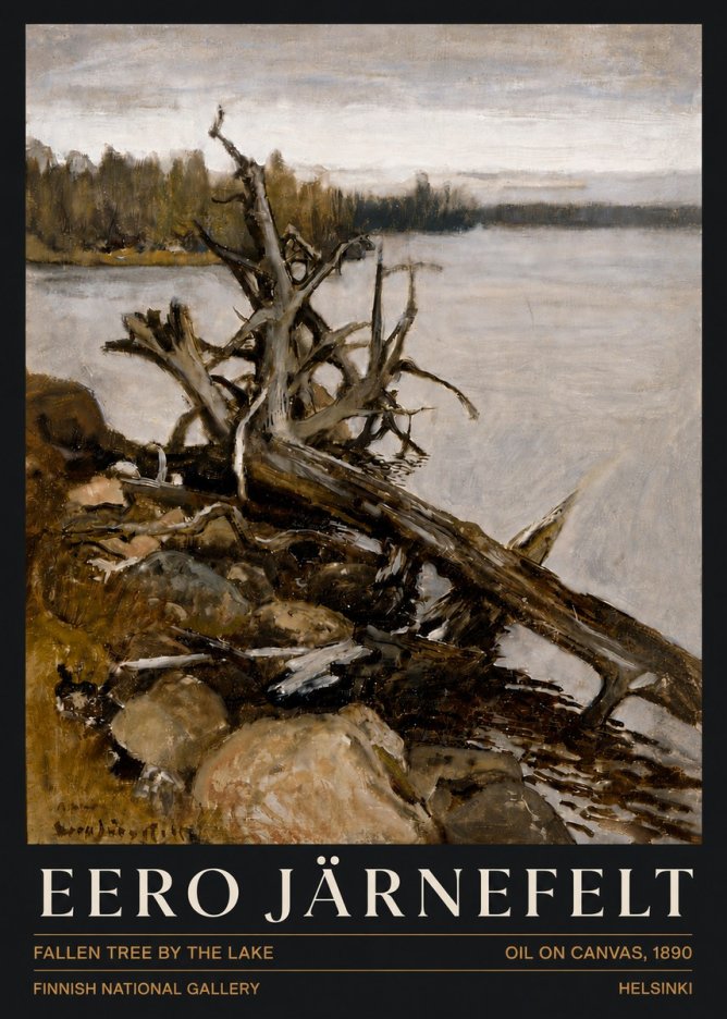 Eero Järnefelt Fallen Tree by the Lake No6 - Poster