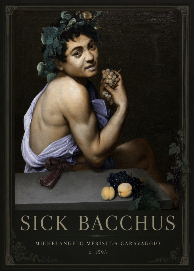 Michelangelo Merisi da Caravaggio Sick Bacchus No1 - Poster
