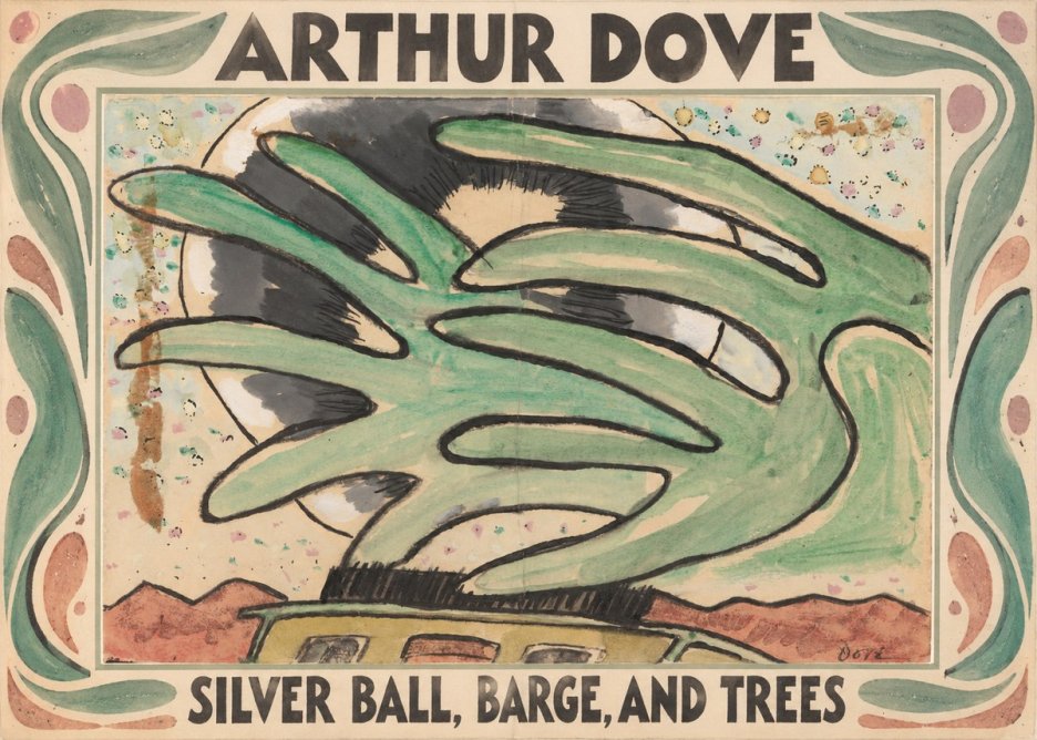 Arthur Dove Silver Ball, Barge, and Trees No1 - Poster