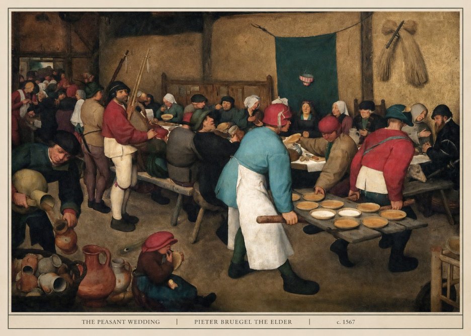 Pieter Bruegel The Peasant Wedding III No5 - Poster