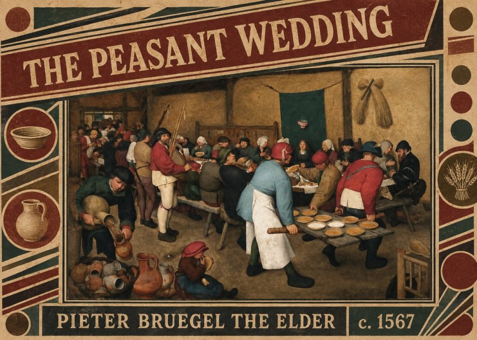 Pieter Bruegel The Peasant Wedding III No6 - Poster