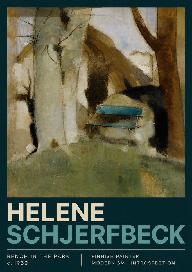 Helene Schjerfbeck Bench in the Park No3 - Poster