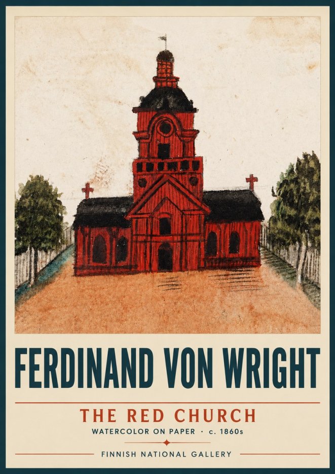 Ferdinand von Wright The Red Church No3 - Poster
