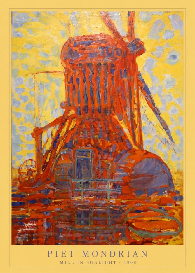 Piet Mondrian Mill in Sunlight No6 - Poster