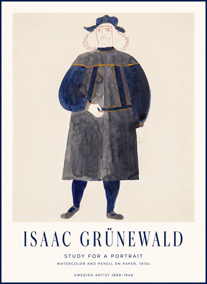 Isaac Grünewald Study for a Portrait No1 - Poster