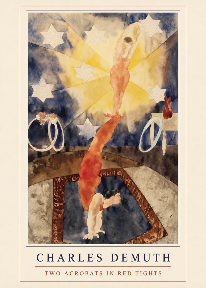 Charles Demuth Two Acrobats in Red Tights No4 - Poster