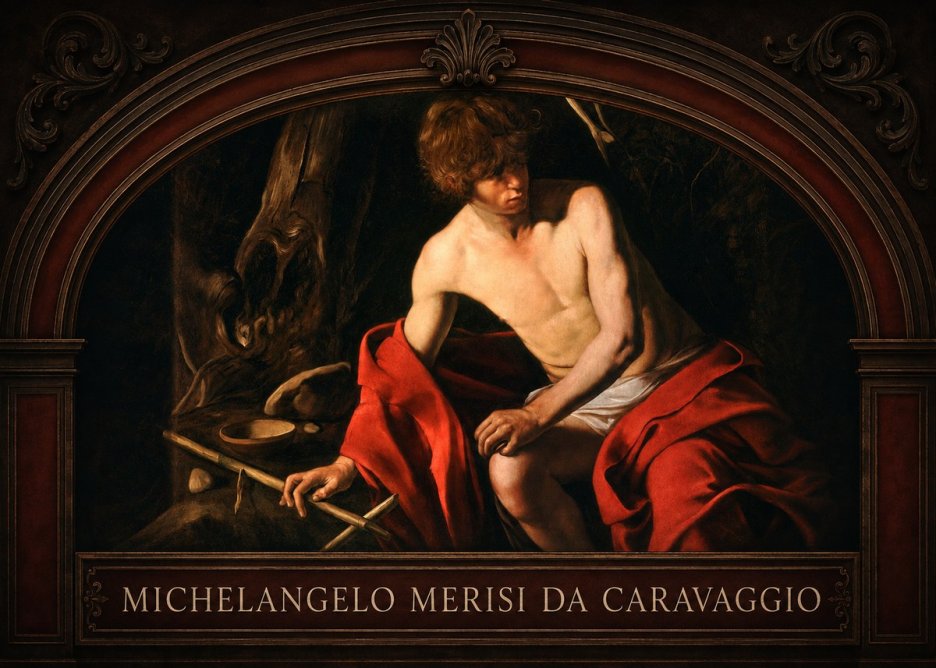 Michelangelo Merisi da Caravaggio John the Baptist (Youth with a Ram) No5 - Poster