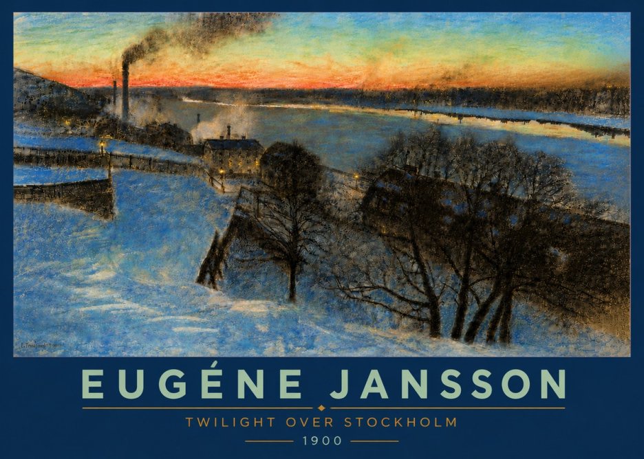 Eugène Jansson Twilight over Stockholm No5 - Poster