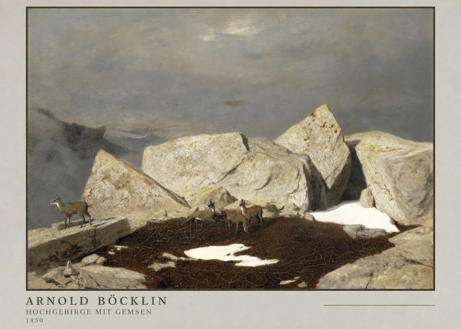 Arnold Böcklin Hochgebirge Mit Gemsen No4 - Poster
