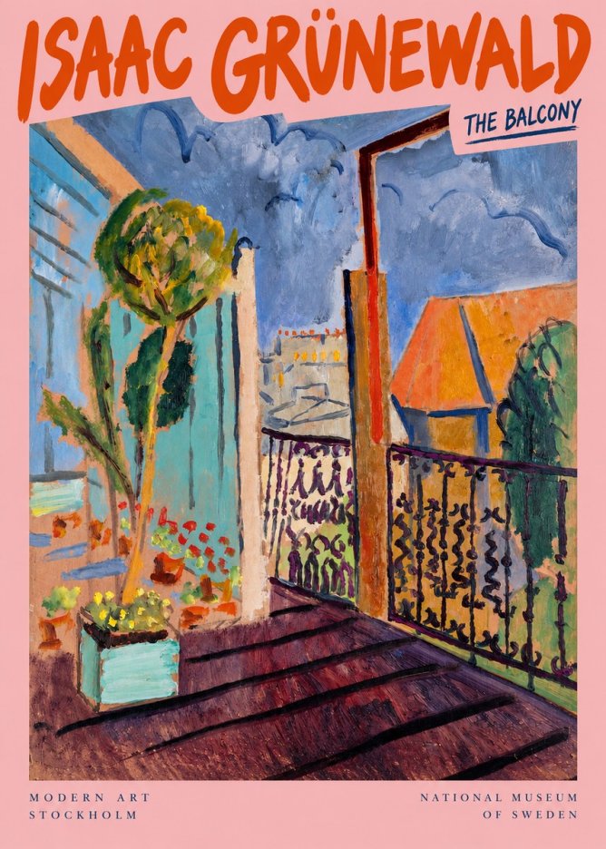 Isaac Grünewald The Balcony No2 - Poster