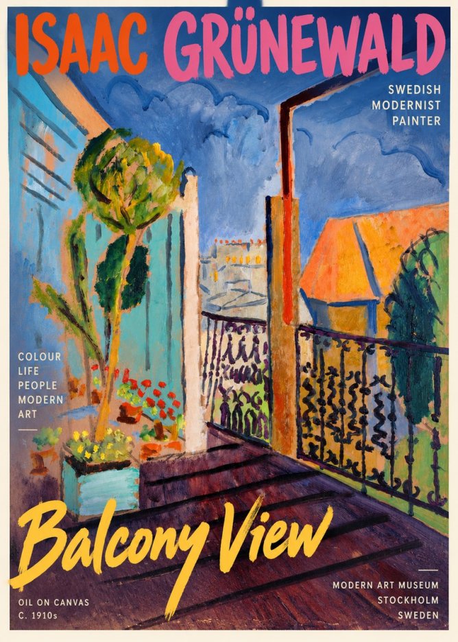 Isaac Grünewald The Balcony No4 - Poster