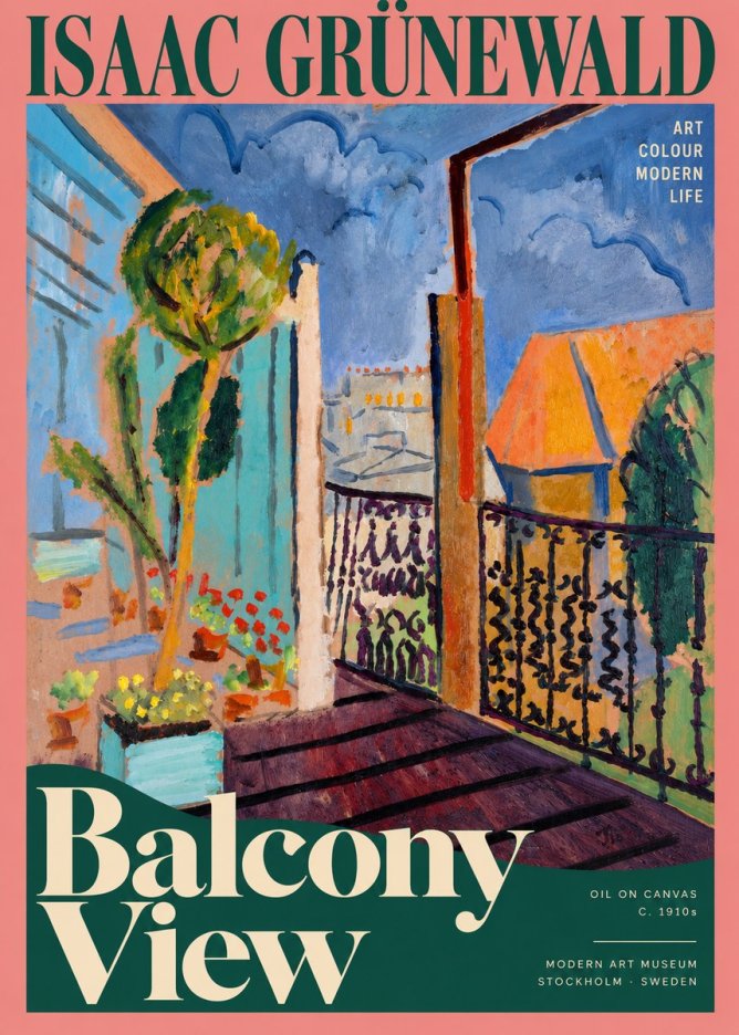Isaac Grünewald The Balcony No5 - Poster