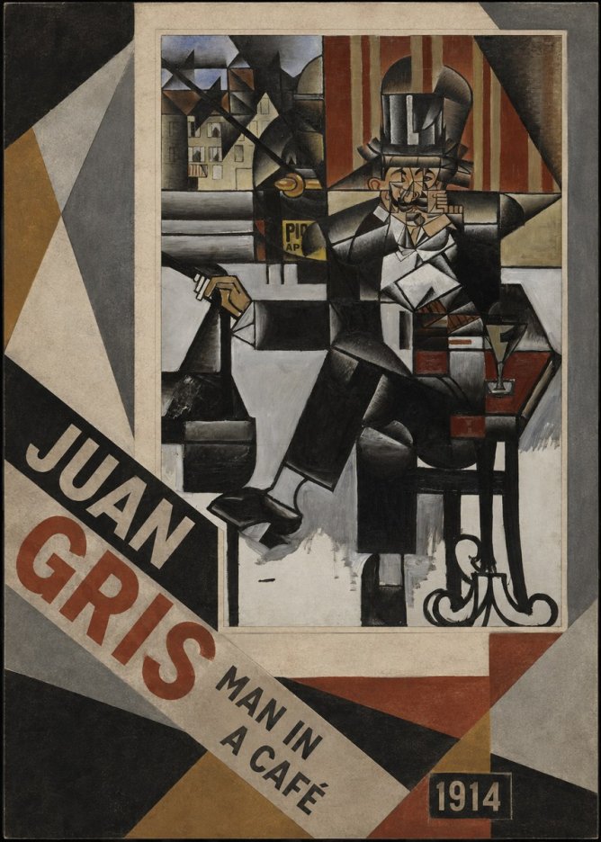 Juan Gris Man in a Café No4 - Poster