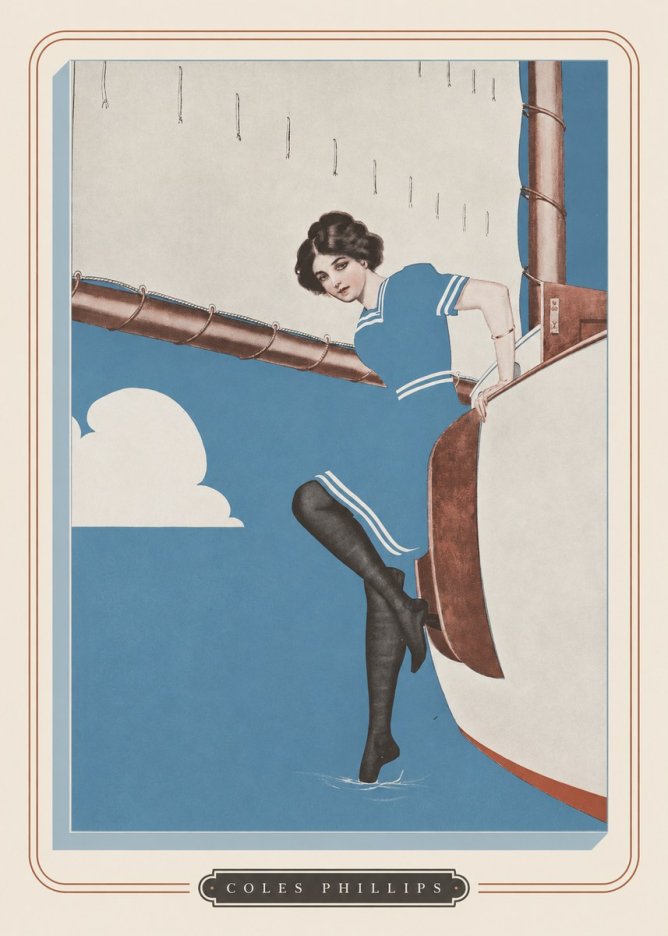 Coles Phillips Woman on a Yacht No3 - Poster