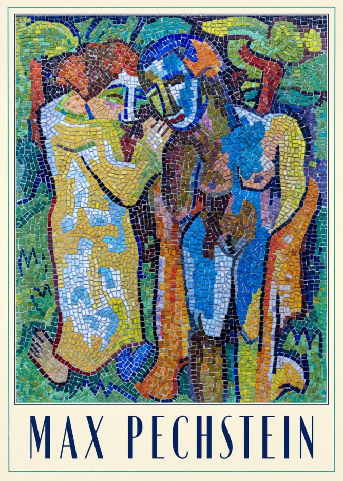 Max Pechstein Couple in Mosaic No2 - Poster