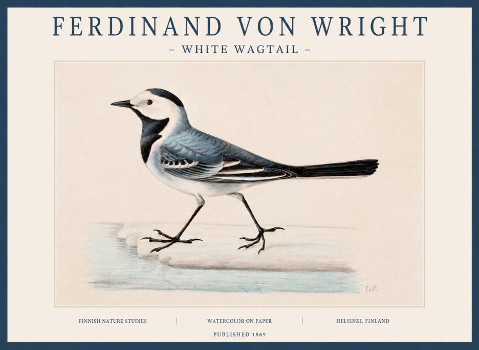Ferdinand von Wright White Wagtail No1 - Poster