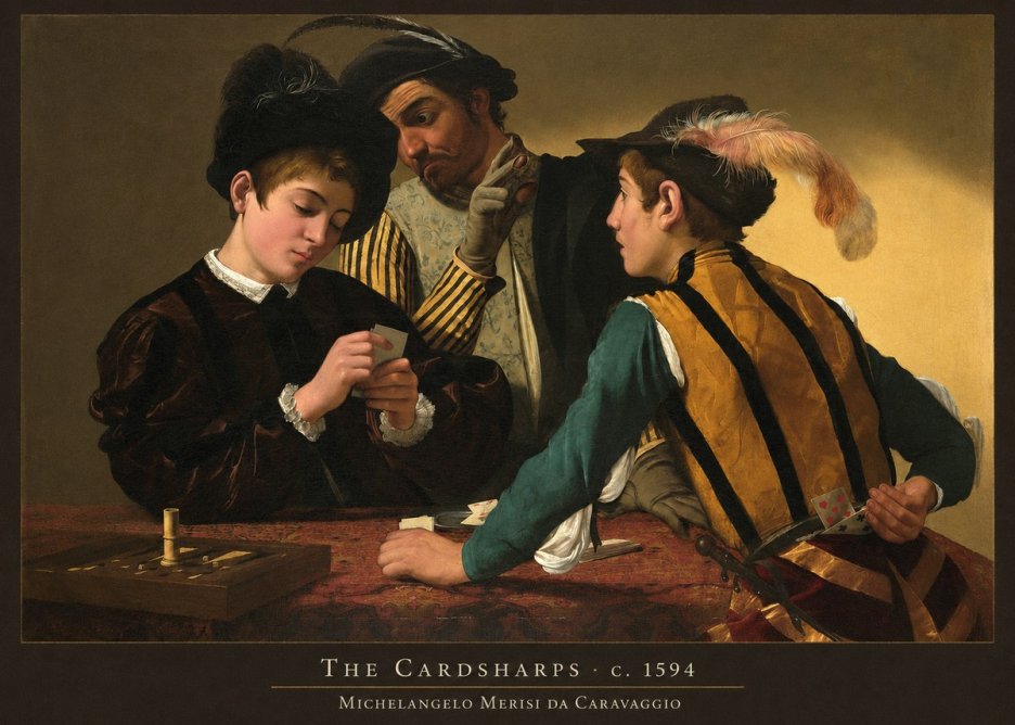 Michelangelo Merisi da Caravaggio The Cardsharps III No3 - Poster