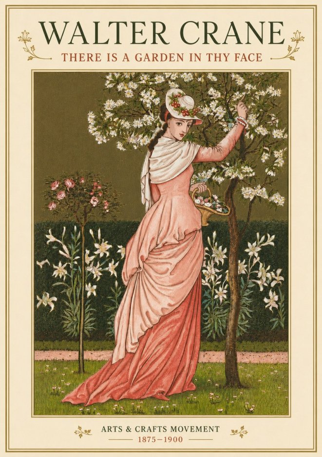 Walter Crane There Is a Garden in Thy Face I No4 - Poster