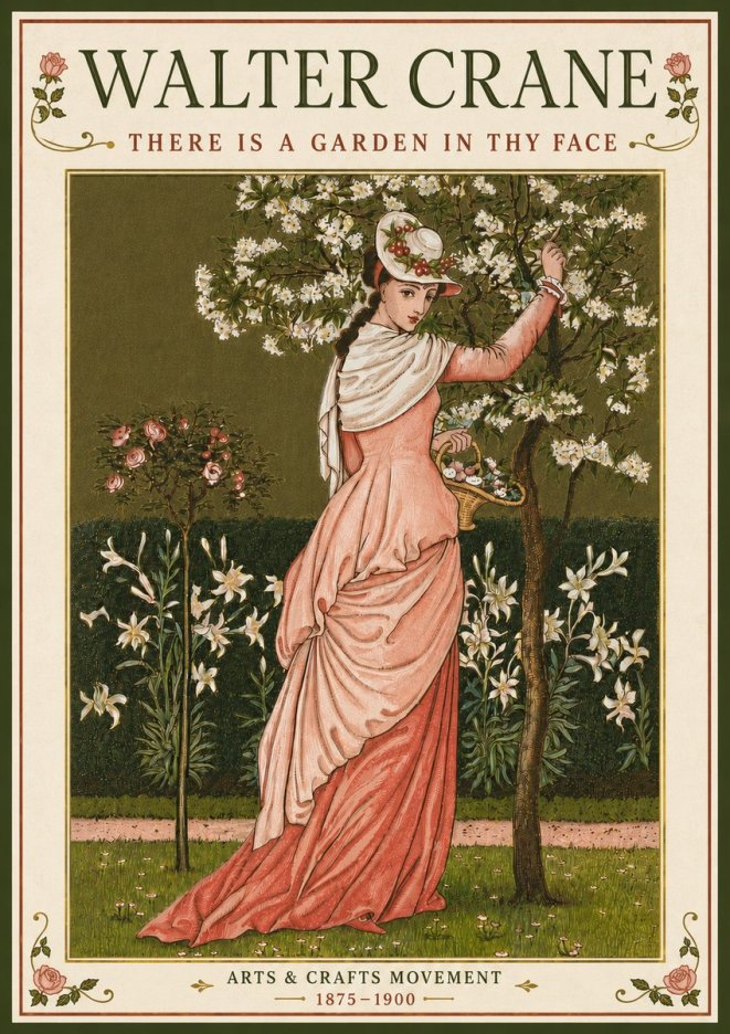 Walter Crane There Is a Garden in Thy Face I No6 - Poster