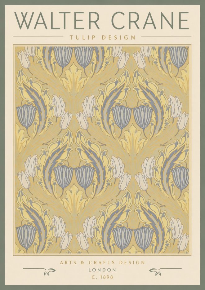 Walter Crane Tulip Design I No4 - Poster