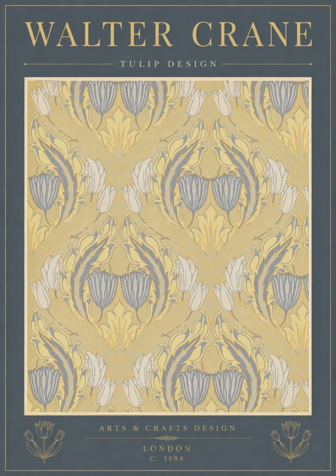 Walter Crane Tulip Design I No6 - Poster
