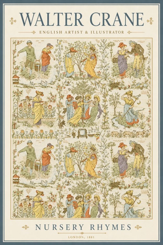 Walter Crane Nursery Rhymes No5 - Poster