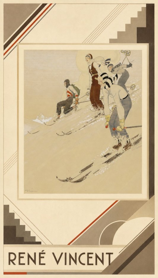 René Vincent Skiers No4 - Poster
