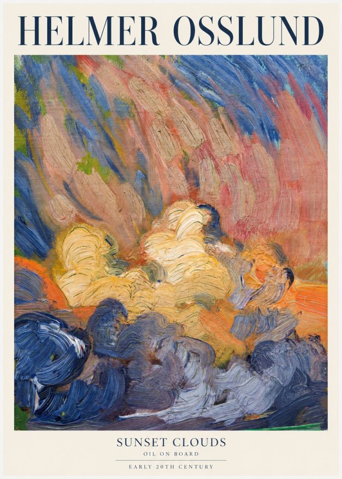 Helmer Osslund Sunset Clouds No1 - Poster