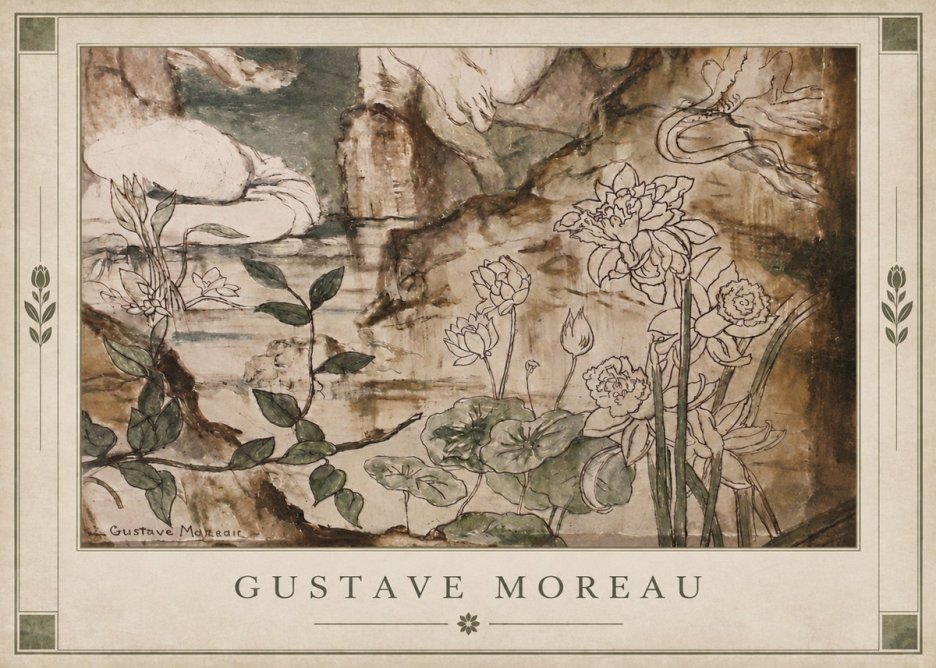 Gustave Moreau Floral Study No3 - Poster