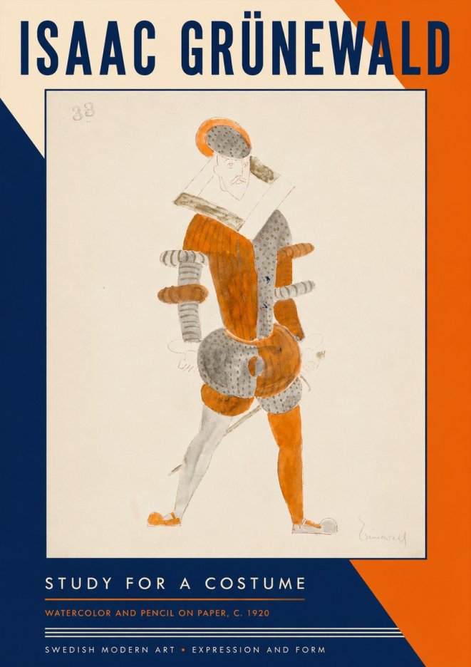Isaac Grünewald Study for a Costume II No5 - Poster