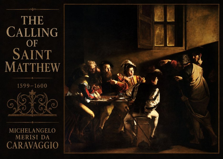 Michelangelo Merisi da Caravaggio The Calling of Saint Matthew I No3 - Poster