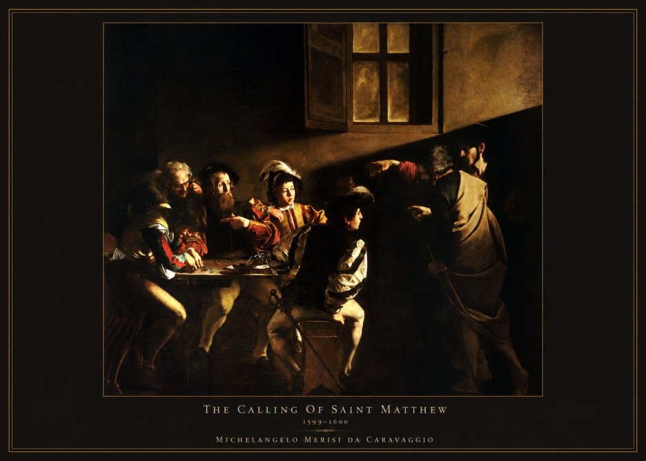 Michelangelo Merisi da Caravaggio The Calling of Saint Matthew I No4 - Poster