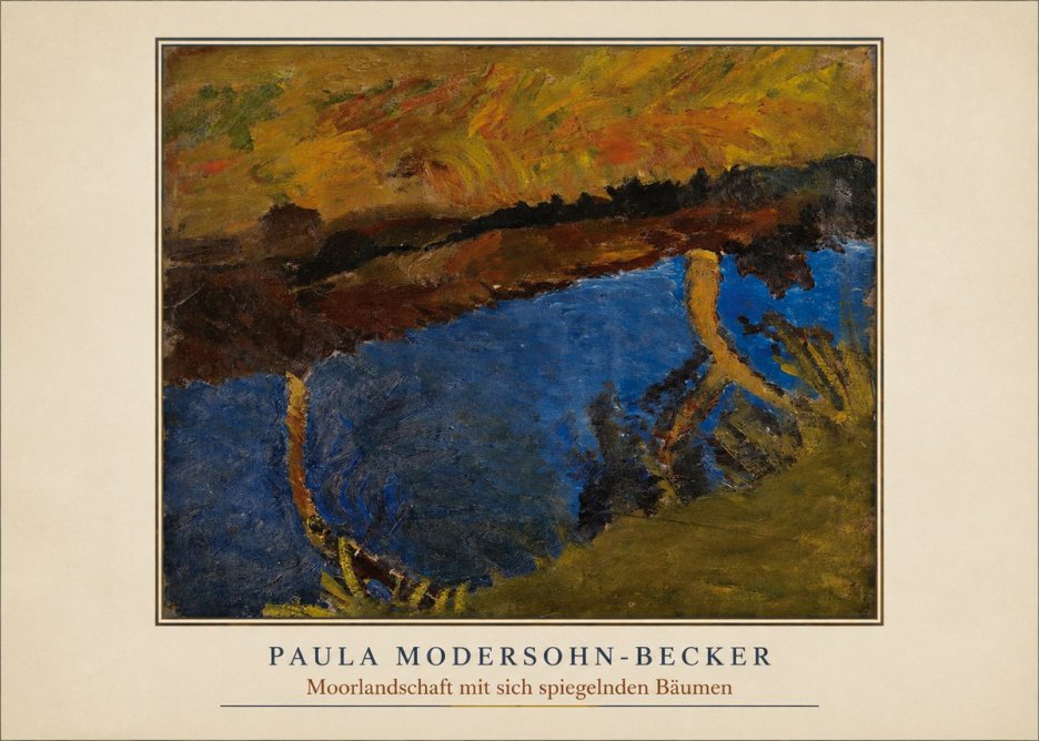 Paula Modersohn-Becker Moorlandschaft Mit Sich Spiegelnden Bäumen No4 - Poster