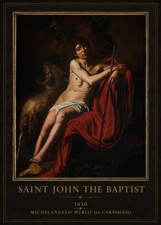Michelangelo Merisi da Caravaggio Saint John the Baptist III No4 - Poster