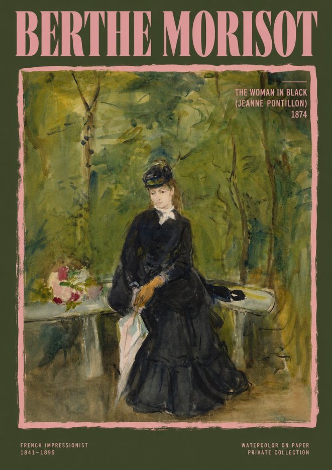 Berthe Morisot The Woman in Black (Jeanne Pontillon) No2 - Poster