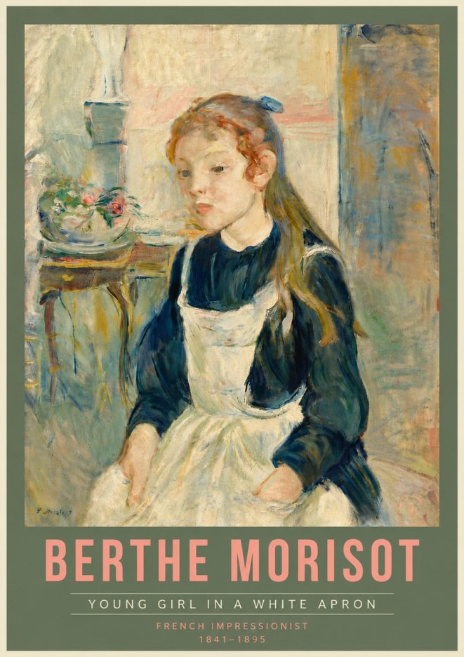 Berthe Morisot Young Girl in a White Apron No4 - Poster