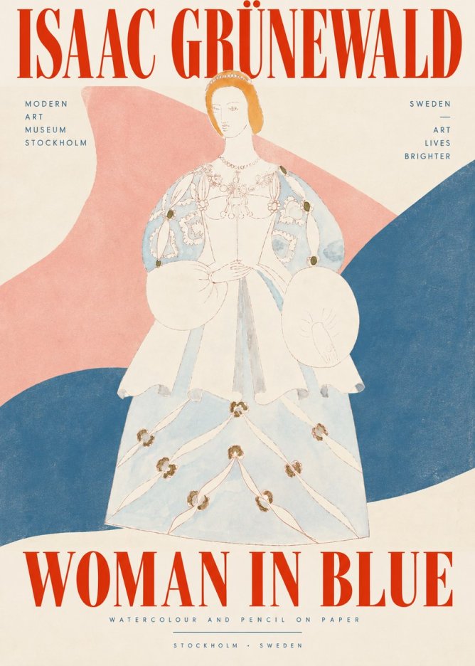 Isaac Grünewald Study of a Woman in Costume No5 - Poster