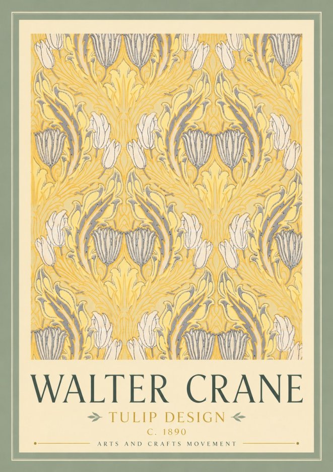 Walter Crane Tulip Design II No3 - Poster