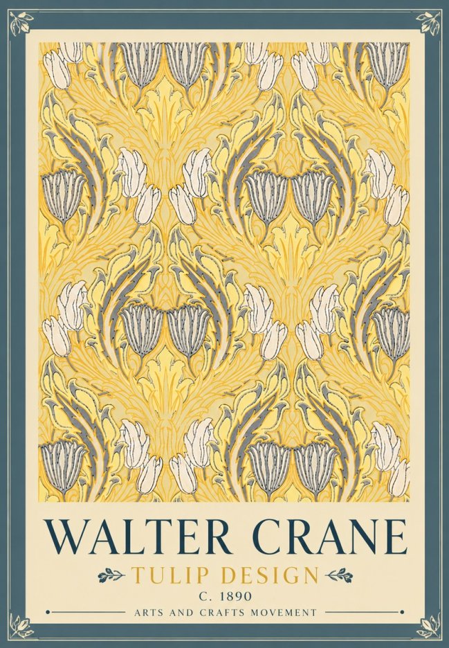 Walter Crane Tulip Design II No6 - Poster