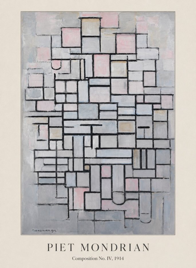 Piet Mondrian Composition No. Iv • 1914 No4 - Poster