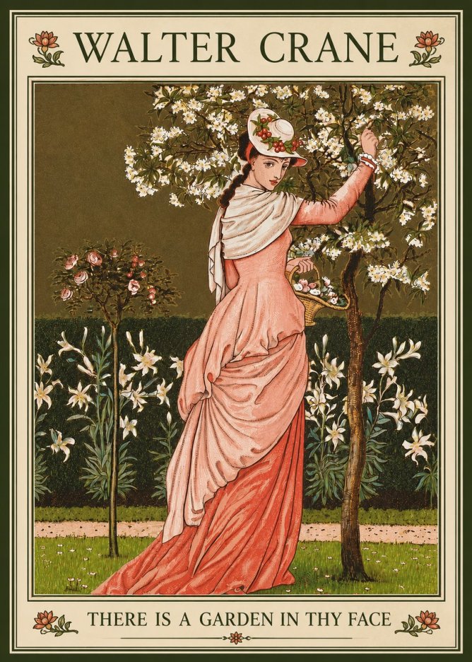 Walter Crane There Is a Garden in Thy Face II No3 - Poster