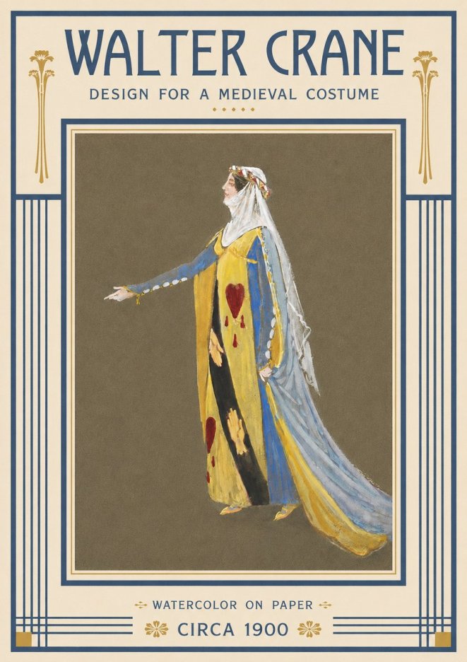 Walter Crane Design for a Medieval Costume No3 - Poster
