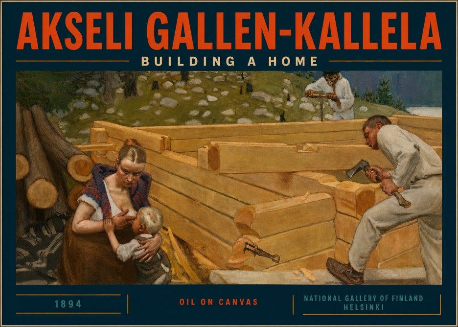 Akseli Gallen-Kallela Building a Home No5 - Poster