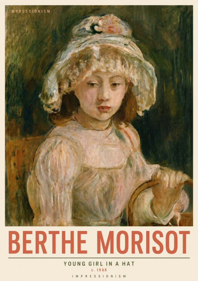 Berthe Morisot Young Girl in a Hat No5 - Poster