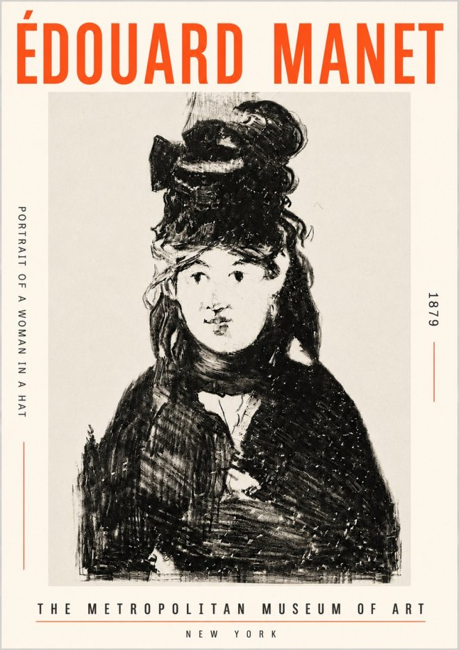 Édouard Manet Portrait of a Woman in a Hat No5 - Poster