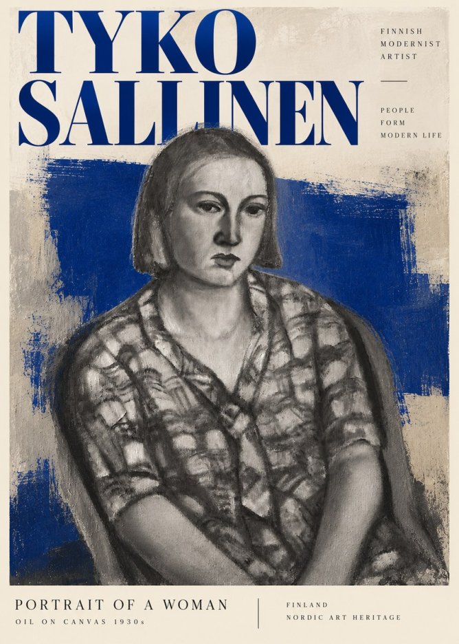Tyko Sallinen Portrait of a Woman I No4 - Poster