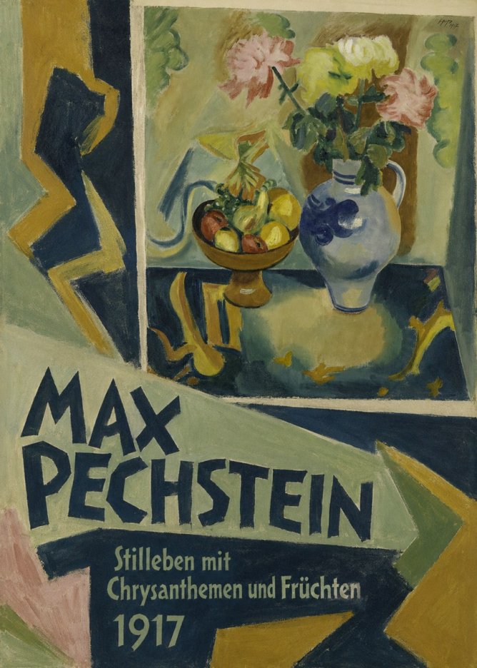Max Pechstein Stilleben Mit Chrysanthemen Und Früchten No3 - Poster